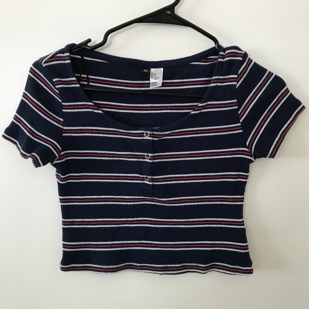 H&M striped crop top
